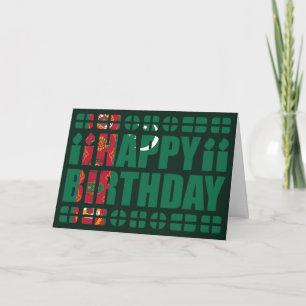 Tarjeta de cumpleaños con la bandera de Turkmenist