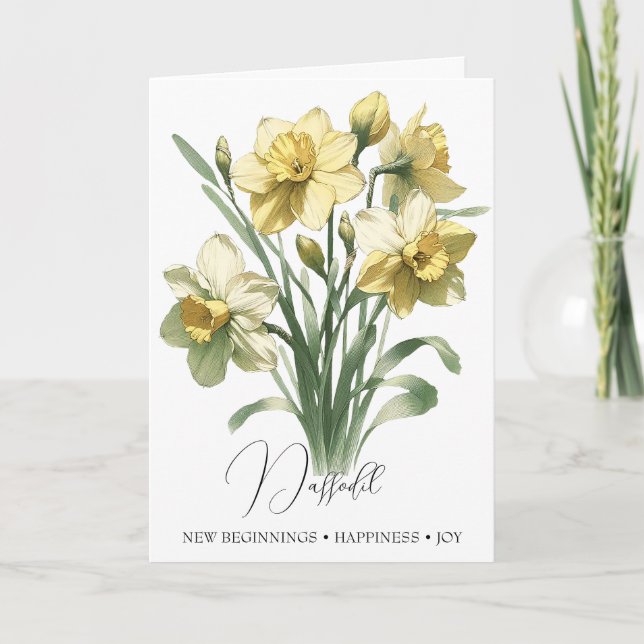 Tarjeta de cumpleaños con la flor de nacimiento de (Anverso)