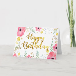 Tarjeta de cumpleaños con la fuente del efecto