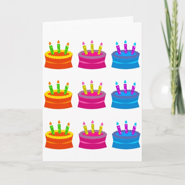 Tarjeta de cumpleaños con las tortas (Anverso)