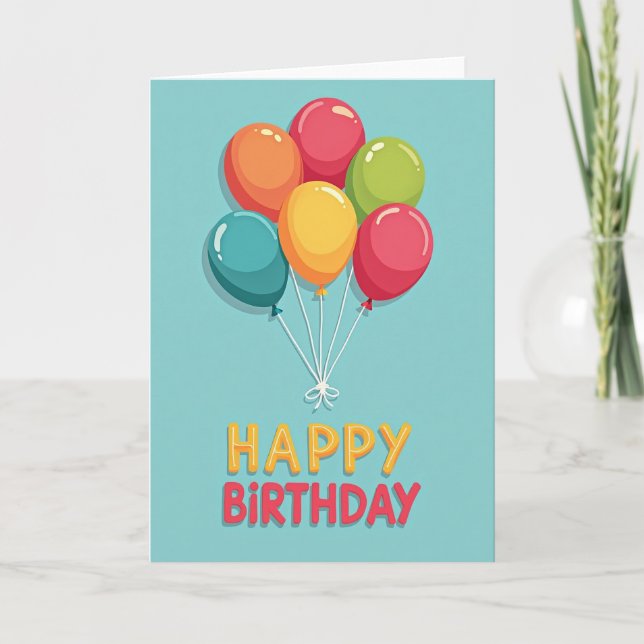 Tarjeta de cumpleaños con lazo vibrante (Anverso)