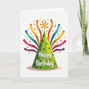 Tarjeta de cumpleaños con lazos vibrantes