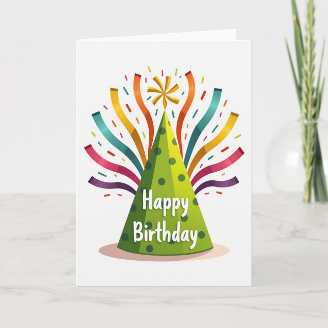 Tarjeta de cumpleaños con lazos vibrantes (Anverso)