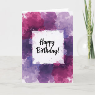 Tarjeta de cumpleaños con letra a mano alegre