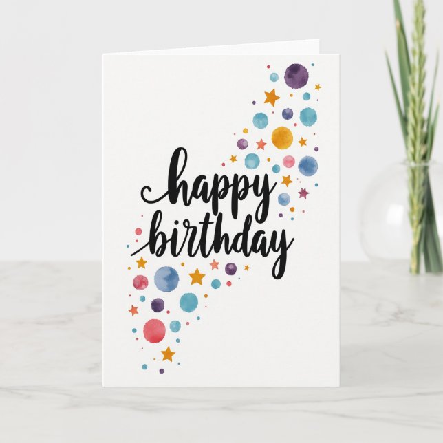 Tarjeta de cumpleaños con letra alegre (Anverso)