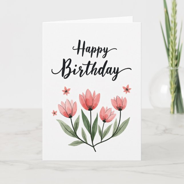 Tarjeta de cumpleaños con letra artesanal (Anverso)
