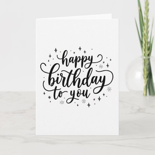 Tarjeta de cumpleaños con letra artística (Anverso)