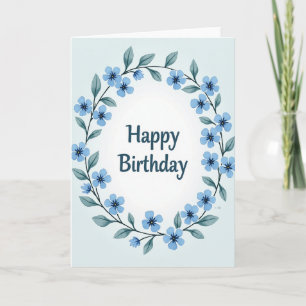 Tarjeta de cumpleaños con letra azul verdoso