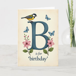 Tarjeta de cumpleaños con letra B de Sweet Birthda