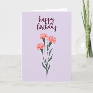 Tarjeta de cumpleaños con letra Borgoña