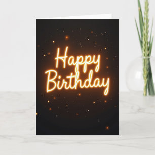 Tarjeta de cumpleaños con letra brillante