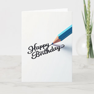 Tarjeta de cumpleaños con letra de bolígrafo azul