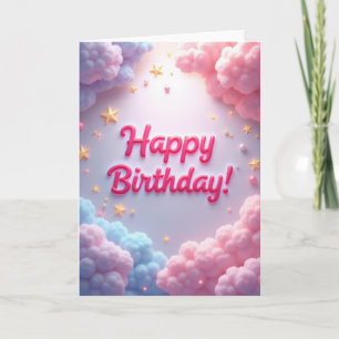 Tarjeta de cumpleaños con letra de caramelo