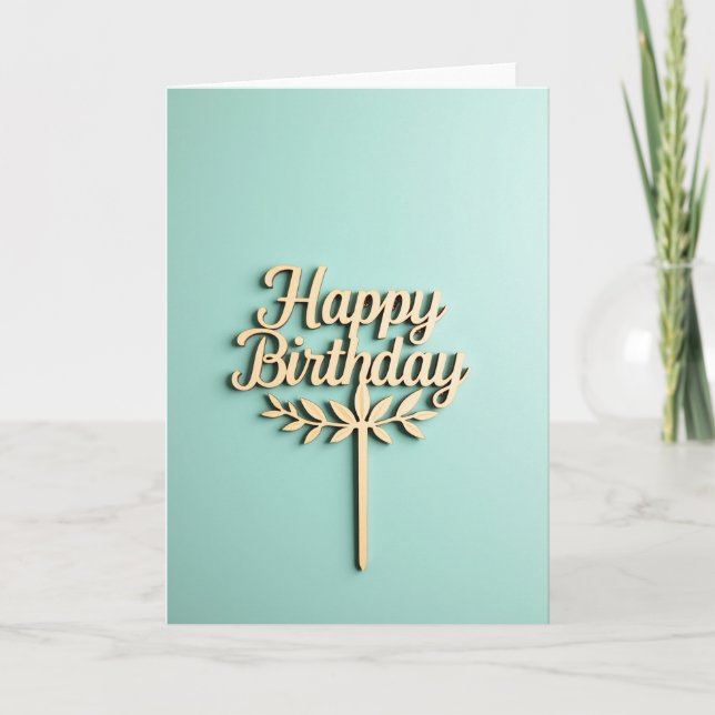 Tarjeta de cumpleaños con letra de madera (Anverso)