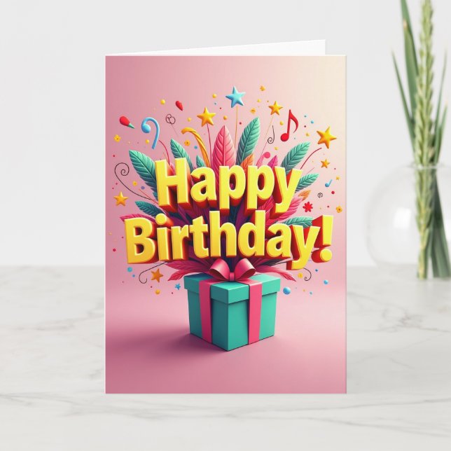 Tarjeta de cumpleaños con letra dorada (Anverso)