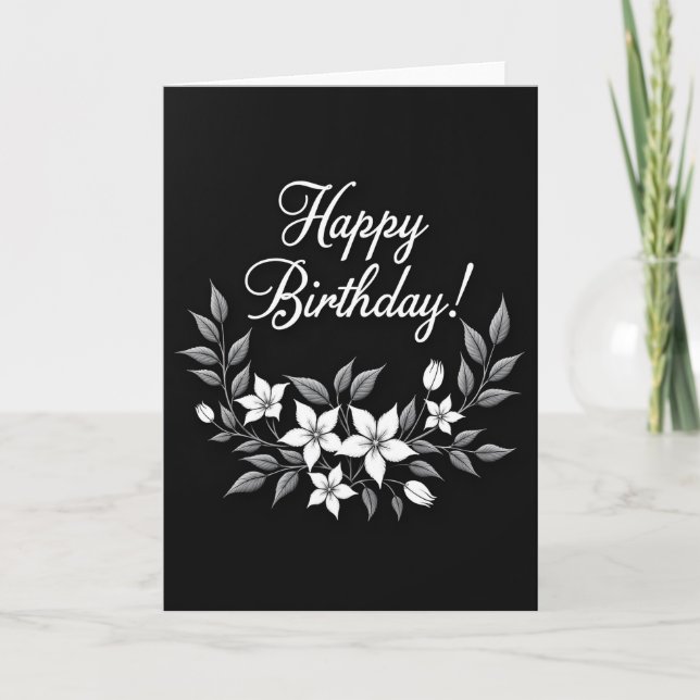 Tarjeta de Cumpleaños con Letra Elegante (Anverso)