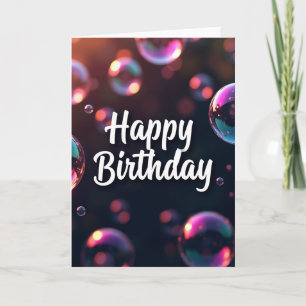 Tarjeta de cumpleaños con letra elegante oscura