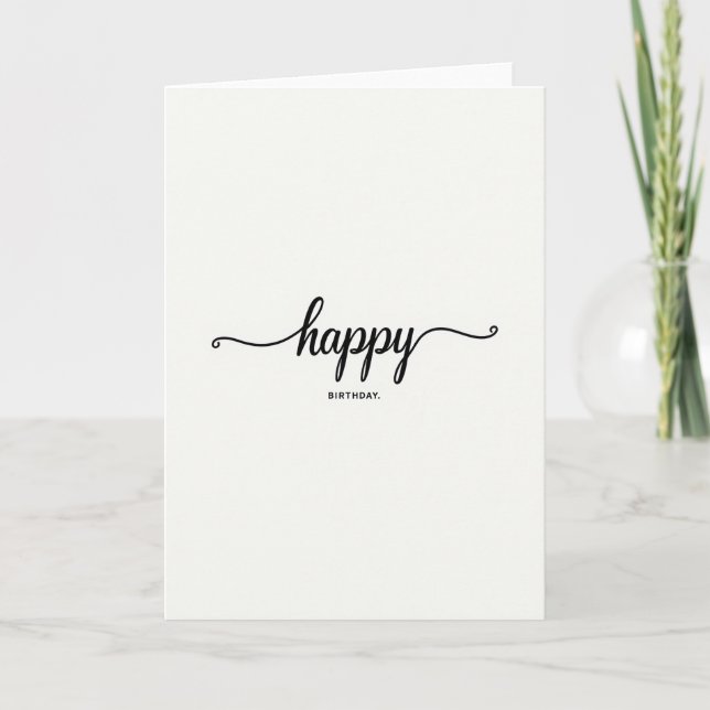Tarjeta de cumpleaños con letra floral (Anverso)