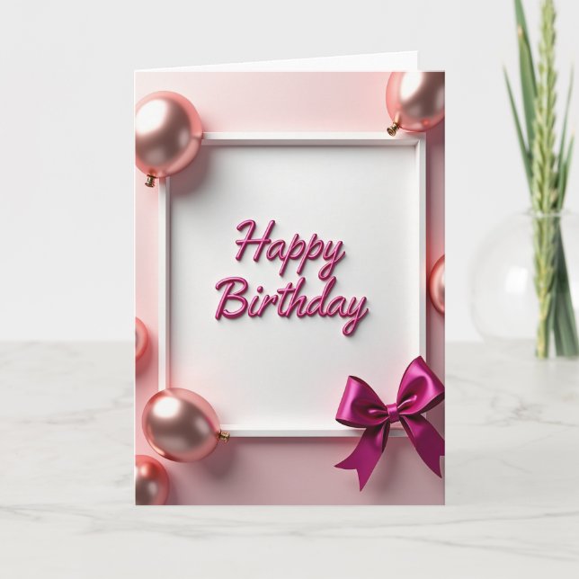 Tarjeta de cumpleaños con letra Fuchsia (Anverso)