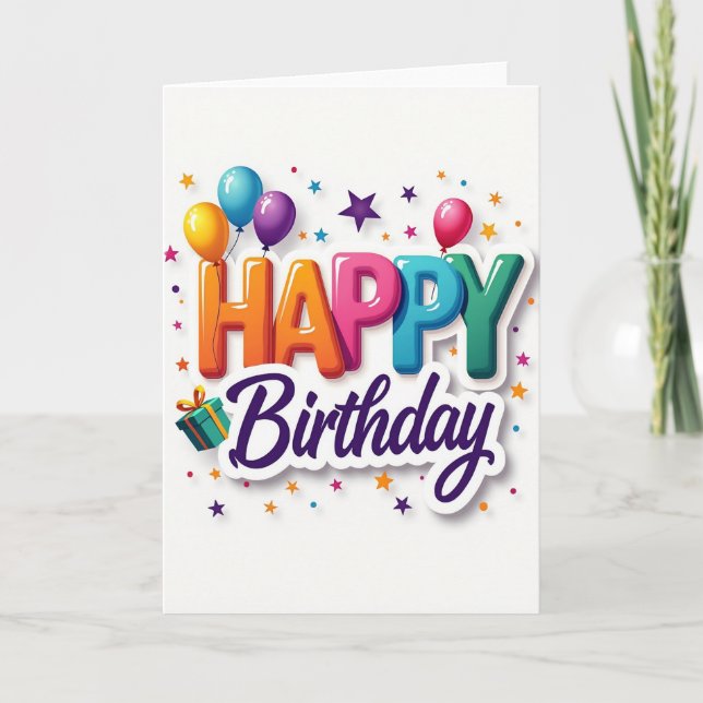 Tarjeta de cumpleaños con letra inflada (Anverso)