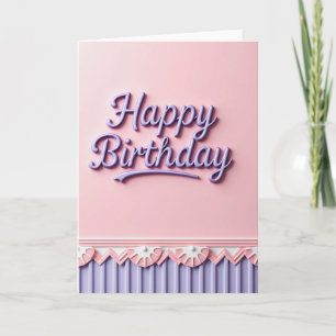 Tarjeta de cumpleaños con letra inflada dulce