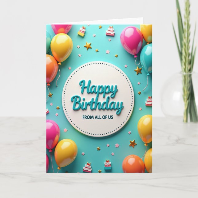 Tarjeta de cumpleaños con letra relieve (Anverso)