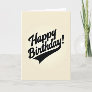 Tarjeta de cumpleaños con letra retro