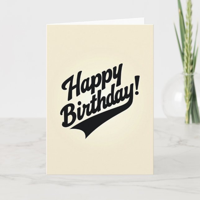 Tarjeta de cumpleaños con letra retro (Anverso)