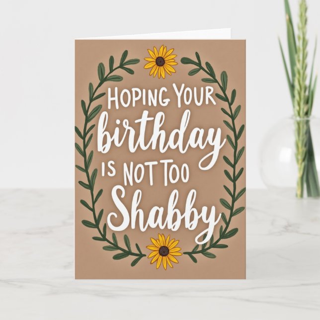 Tarjeta de cumpleaños con letra rústica (Anverso)
