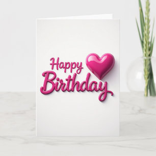 Tarjeta de cumpleaños con letra script fucsia dulc