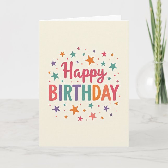 Tarjeta de cumpleaños con letra vibrante (Anverso)