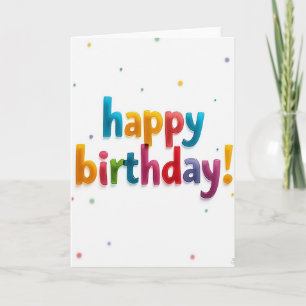 Tarjeta de cumpleaños con letras de caramelo dulce