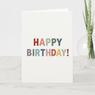 Tarjeta de cumpleaños con letras de colores