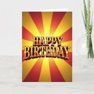 Tarjeta de cumpleaños con letras doradas