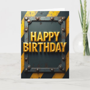Tarjeta de cumpleaños con letras doradas