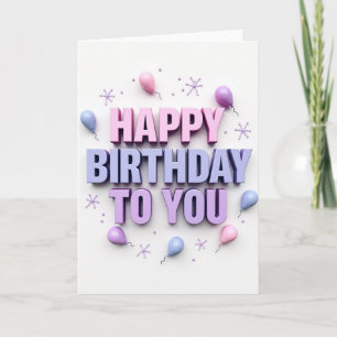 Tarjeta de cumpleaños con letras dulces