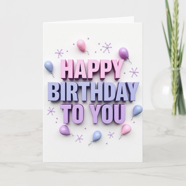 Tarjeta de cumpleaños con letras dulces (Anverso)