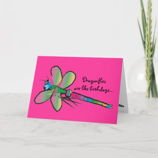 Tarjeta de cumpleaños con libélula (Anverso)