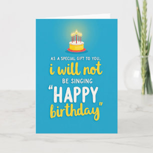 Tarjeta de cumpleaños con llama azul
