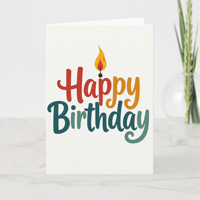 Tarjeta de cumpleaños con llama dulce (Anverso)