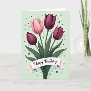Tarjeta de cumpleaños con lunares caprichosos