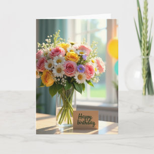 Tarjeta de cumpleaños con luz cálida