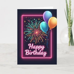 Tarjeta de cumpleaños con luz de explosión