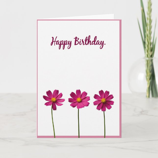 Tarjeta de cumpleaños con Magenta Script (Anverso)