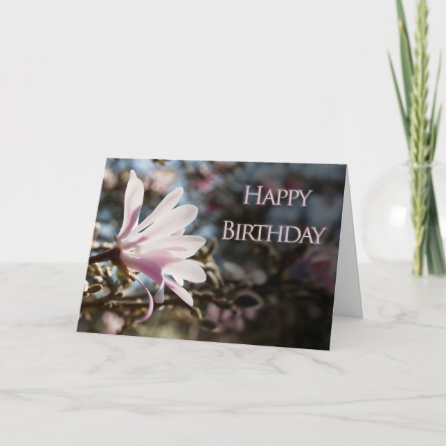 Tarjeta de cumpleaños con magnolia (Anverso)
