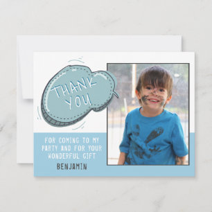 Tarjeta de cumpleaños con marco azul adorable, tar
