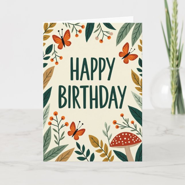 Tarjeta de cumpleaños con marco caprichoso (Anverso)