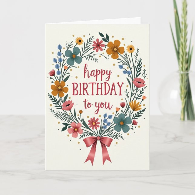 Tarjeta de cumpleaños con marco colorido (Anverso)