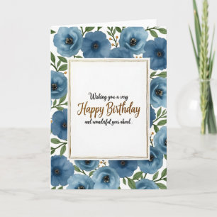 Tarjeta de cumpleaños con marco dorado