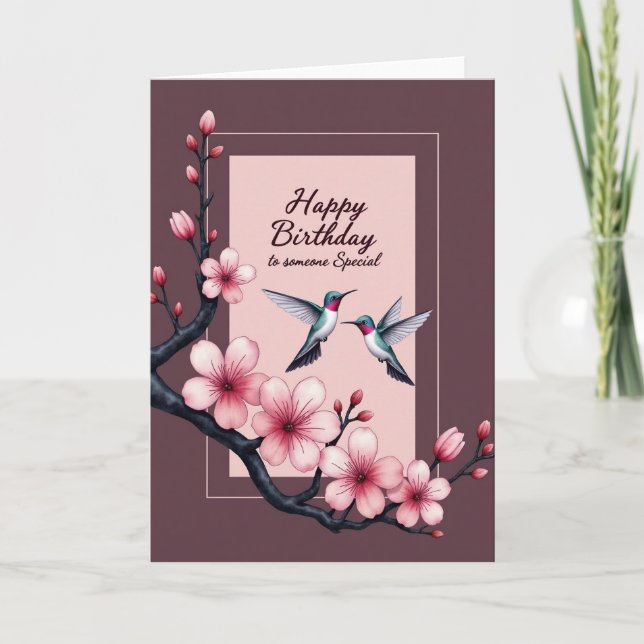 Tarjeta de cumpleaños con marco floral dulce (Anverso)